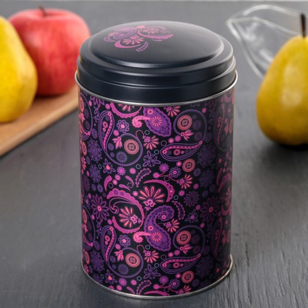 Bank with a lid for bulk products "Buta", 1.1 l, 10 × 16 cm, round, black color