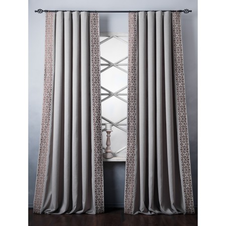 Set of curtains "Dupont", size 200 x 280 cm, beige - gray