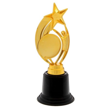 The award figure "Man with a star", gold, a plastic stand is black, 18.5 x 7 cm.-2