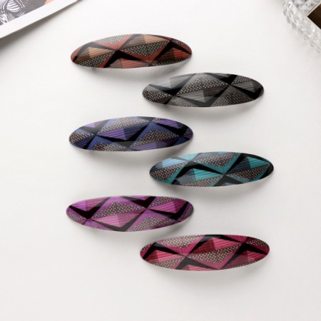 Hair hairpin "Silva" geometry shine, 9.5 cm, mix-2