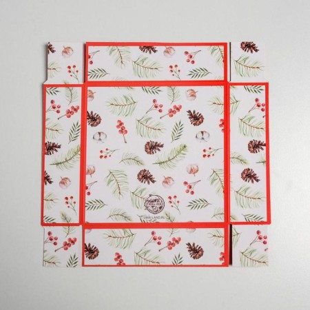 Box for confectionery "with new happiness", 12 x 12 x 3 cm, new year-5