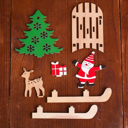 Decor "Santa Claus with a deer on a sleigh"-3