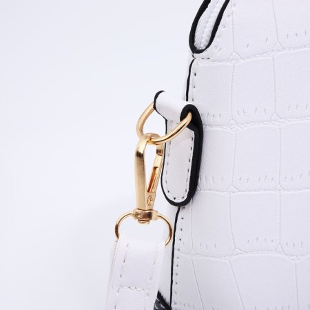 Bag Cross-Bodi with a zipper, white color-4