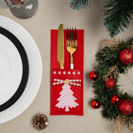 Envelope for cutlery "Christmas tree" 8.5x21 cm, 100% p/e, felt