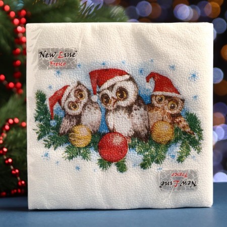 New Year's napkins paper Fresco "Zavodi", 2 layers, 33*33 cm, 20 sheets-3