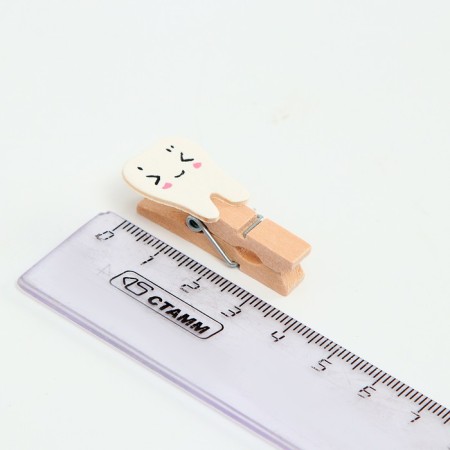 Decorative clothespins with a rope for the suspension "teeth" set 10 pcs. - 1.5 × 12 × 14 cm-5