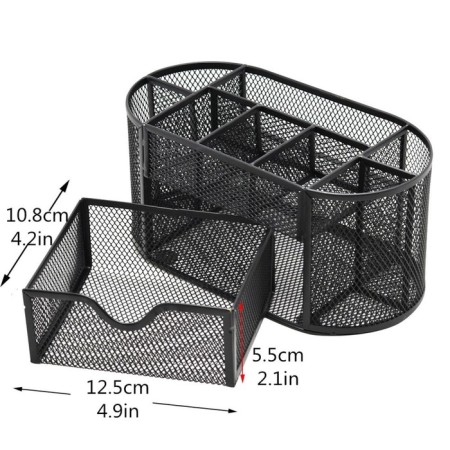 Chancellery trifle stand 9 departments, mesh metal, black-6