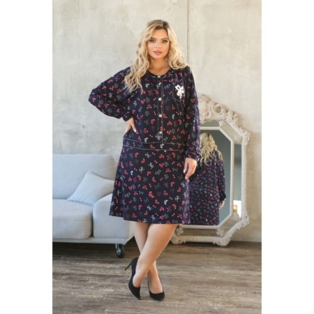 Women's dress, size 56, blue, purple color-9