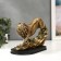Polystone souvenir "Golden Leo on the rock" 17x25x8 cm