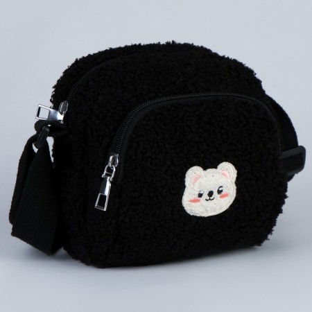Plush bag "bear", black color-2