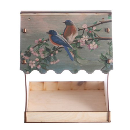 Bird bird feeder "Bright Birds", with a print, 24 × 24 × 27 cm-2