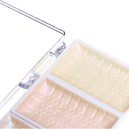 Watercolor paints, mother -of -pearl, + brush, in a plastic box, 8 colors-4