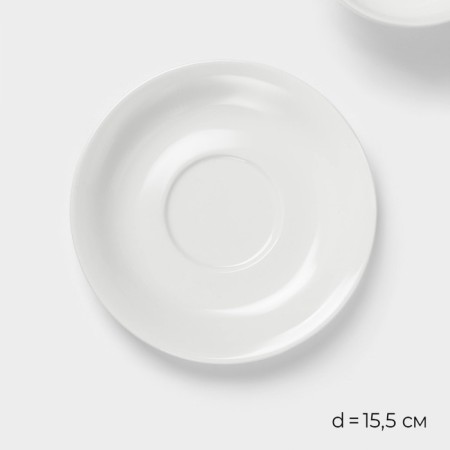 Tea steam porcelain Magistro "Blanche", 2 items: a cup 250 ml, a saucer d = 15.5 cm, white color-2