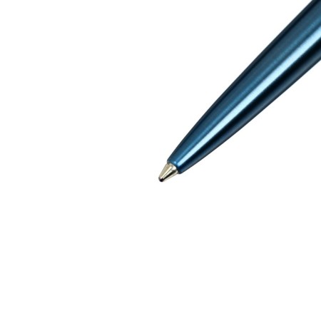 Ballpoint pen Parker Jotter Core Waterloo Blue Ct M, stainless steel case, blue glossy/ chrome, blue ink-4
