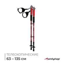 Sticks for Scandinavian walking online, telescopic, 3 sections, up to 135 cm, 2 pcs., Mix color