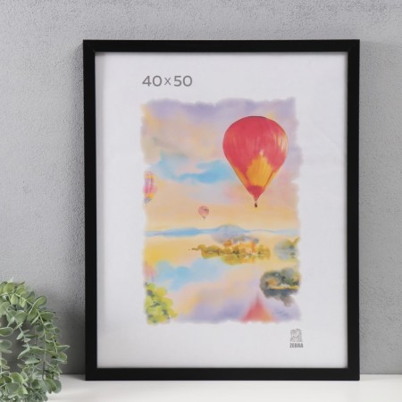 MDF photo frame (208) 40x50 cm, black color (plastic screen)