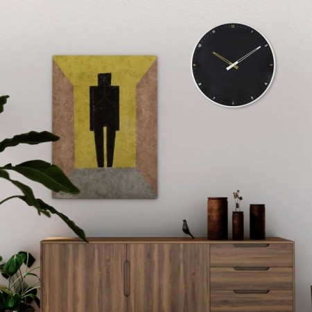 Watching clock, series: interior, smooth move, d-30 cm, black-3