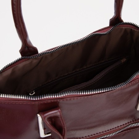 Luggage bag, external pocket, long belt, burgundy color-2