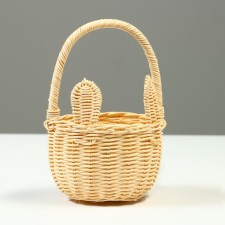 Wicker basket, rattan, 12.5 x 9/20 cm, white