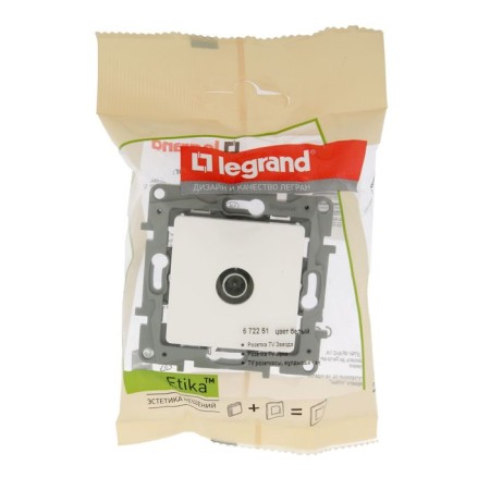 Television socket Legrand Etika 672251, single, hidden, 2DB, type "Zvezda", white-4