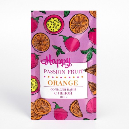 Bath salt with foam "Happy", orange and Marakuya, 100 g-1
