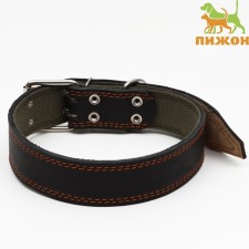 Collar combined leather/tarpaulin, 83 x 4.5 cm, Osh 50-70 cm, black