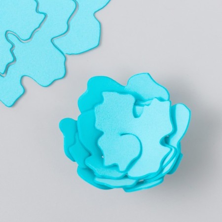 The workpiece of Foamiran "Flower Curly" 10x9.5 cm set 5 pcs. Ribbed pale blue