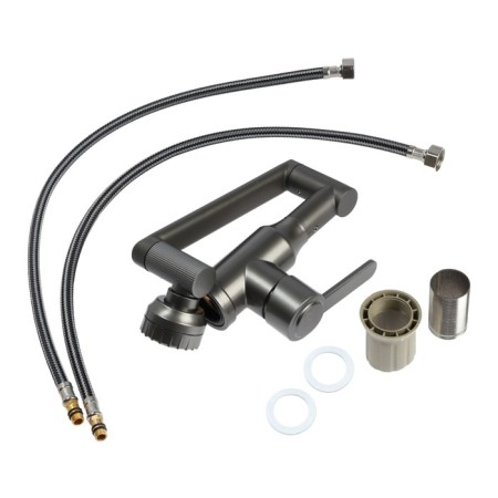 Kitchen mixer Zein Z3706, adjustable pouring 25 cm high, aerator of 2 modes, graphite-12