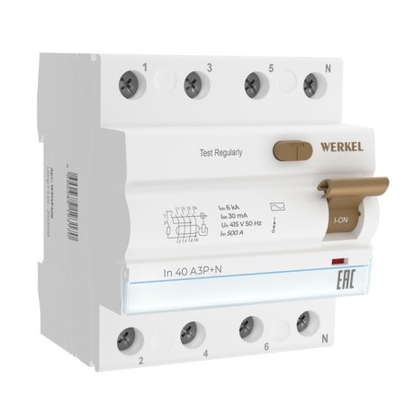 Protective shutdown device 3p+N 40 a 30 ma AS 6 KA W914P406