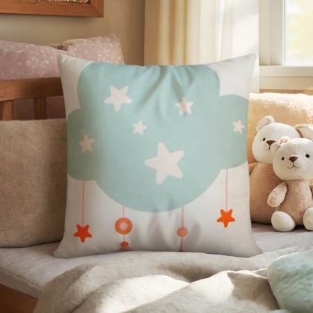 Decorative Ethel Pillow "Cloud", 30*30 cm, velor 100% p/e