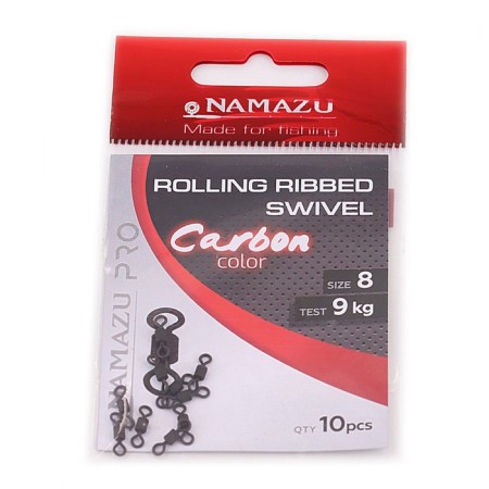 Namazu Pro Rolling Ribbed Swivel, Brass, Carbon, EST-9 kg, packaging 10 pcs.