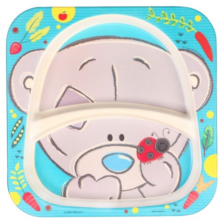 A set of children's bamboo dishes, 3 objects: plate, fork, spoon, me to you-7