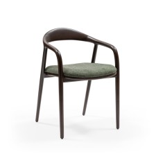 The dining room Cozy Mood, the frame of the beech, the fabric polyester, the color of Herbal Green