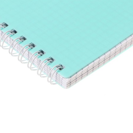 A notebook of 80 sheets in a cage on the crest of canvas, plastic cover, offset block, turquoise-2