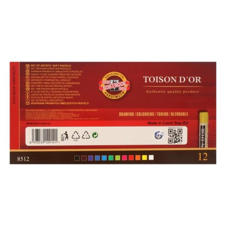 Pastel dry 12 colors, Soft Koh-I-Noor 8512 Toison D`or, cardboard packaging-3