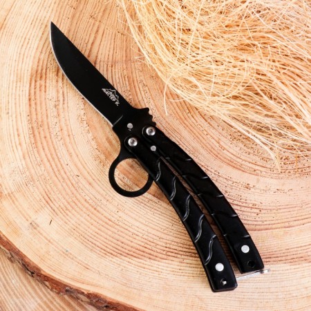 Bow Knife "CALILA", master K, blade with direct butt 7cm, hilt with waves 9cm-1
