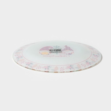 Dessert plate of the share "Festive gnomes", d = 20 cm, glass-2