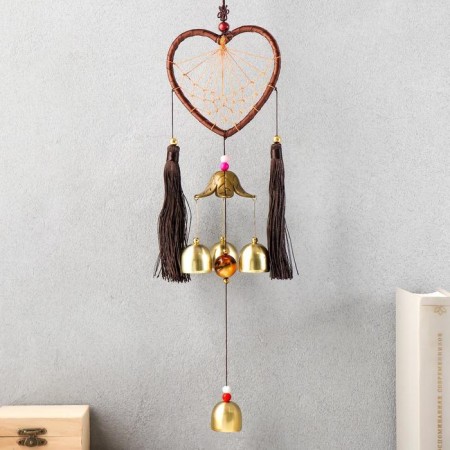 Music of winds with a catfish “Heart with brushes” 4 bells d = 10.5 length 40 cm