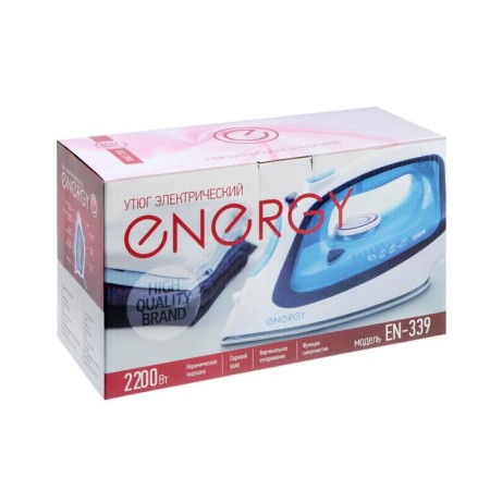 Iron Energy EN-339, 2200 W, ceramic sole, 350 ml, blue and white-8