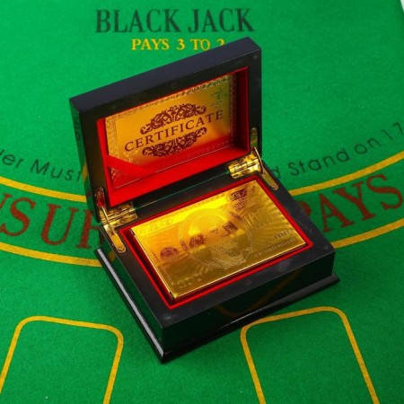 Plastic Plastic Cards "100 dollars", 54 pcs, 30 μm, 8.5 x 4.5 cm, in the box