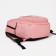 A backpack with a zipper, 3 outer pockets, pink color