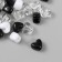 Plastic beads "Heart. Black, white, transparent" set of 20 g 1.2x0.9x0.8 cm