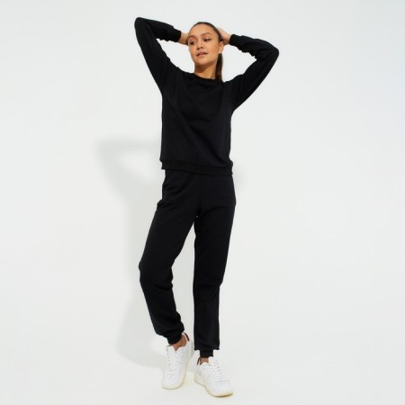 Women's costume (sweatshirt, trousers) minku: Casual Collection Black color, size 50