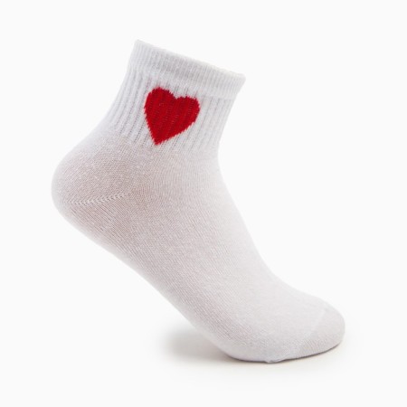 Women's socks, "heart" white color, rr 23-25