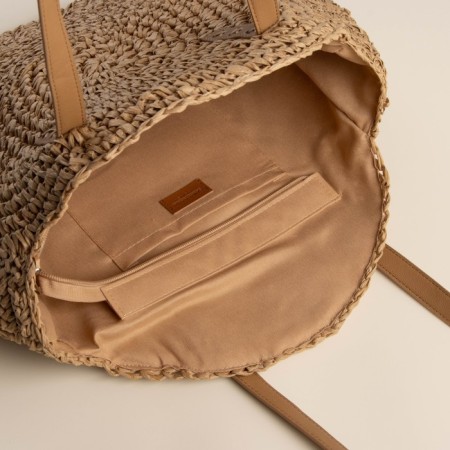 Female Bag Sl Home, manual weaving, cotton, pens length 30 cm, 45 × 43 cm-3