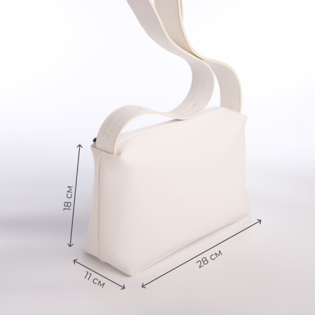 Female bag over the shoulder Textura, medium size, white color-1