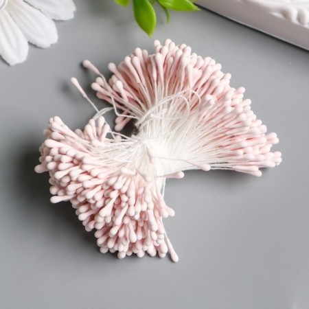 Stamens for flowers "drops matte pale pink" d = 1.5 mm set 400 pcs length 6 cm-1
