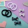 Hair set "Karapunka" (4 elastic bands, 4 clamps) polka dots flowers, 2 cm, black and white