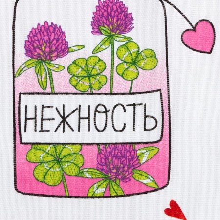 Набор кухонных полотенец Доляна «Все цветы «Для тебя»,» 35х60 см - 2шт, 100% хл-2