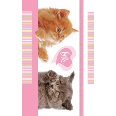 Notebook A6, 80 sheets+50 sheets, on the crest, "kittens", solid cover, with a valve on an elastic band, block 60g/m2